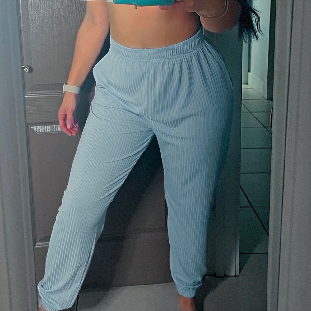 Ribbed Blue Joggers